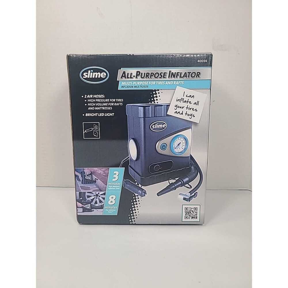 Slime All-Purpose Inflator for Tires and Rafts model 40034 New Open Box